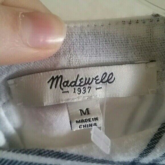Madewell Womens Top Windowpane Light Academia Size M Classic Prep Old Money - Picture 5 of 7